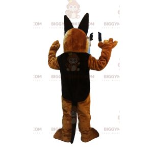 BIGGYMONKEY™ Mascot Costume Menacing Brown Dog With Big Ears -