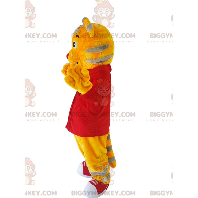 BIGGYMONKEY™ Costume da mascotte Tigro giallo con maglietta