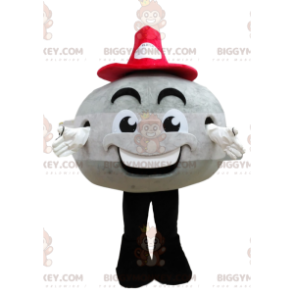 Fantasia de mascote BIGGYMONKEY™ boneco de neve cinza redondo