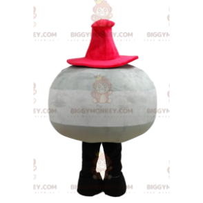 Fantasia de mascote BIGGYMONKEY™ boneco de neve cinza redondo