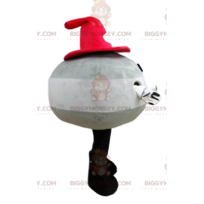 Disfraz de mascota BIGGYMONKEY™ Muñeco de nieve gris redondo
