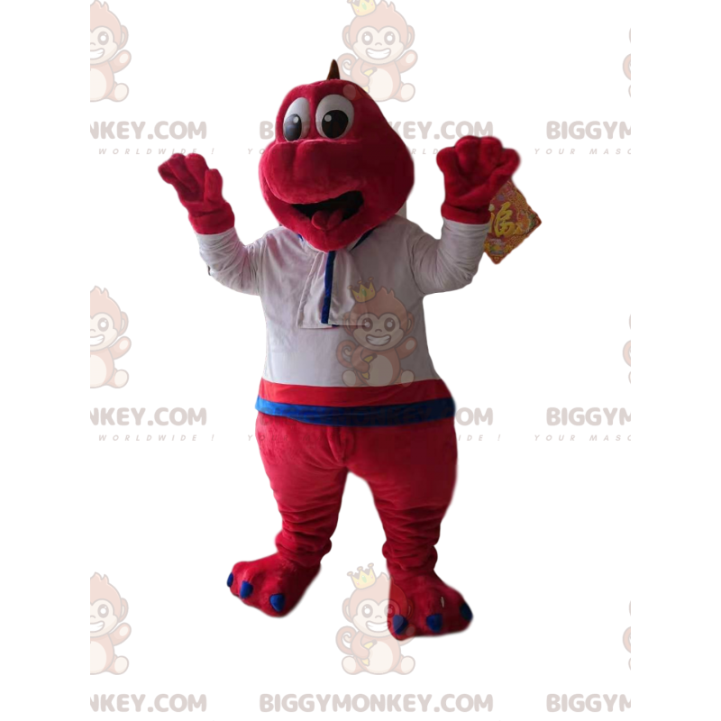 Fantasia de mascote de dinossauro fúcsia BIGGYMONKEY™ com