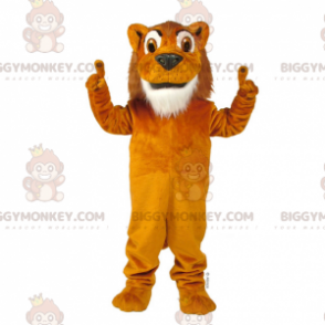 Gigantische bruine en witte tijger BIGGYMONKEY™ mascottekostuum