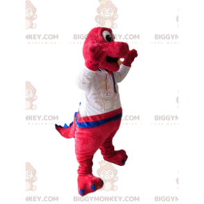 Costume de mascotte BIGGYMONKEY™ de dinosaure fushia avec une