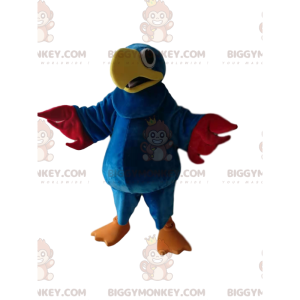 Disfraz de mascota BIGGYMONKEY™ loro azul con hermoso pico