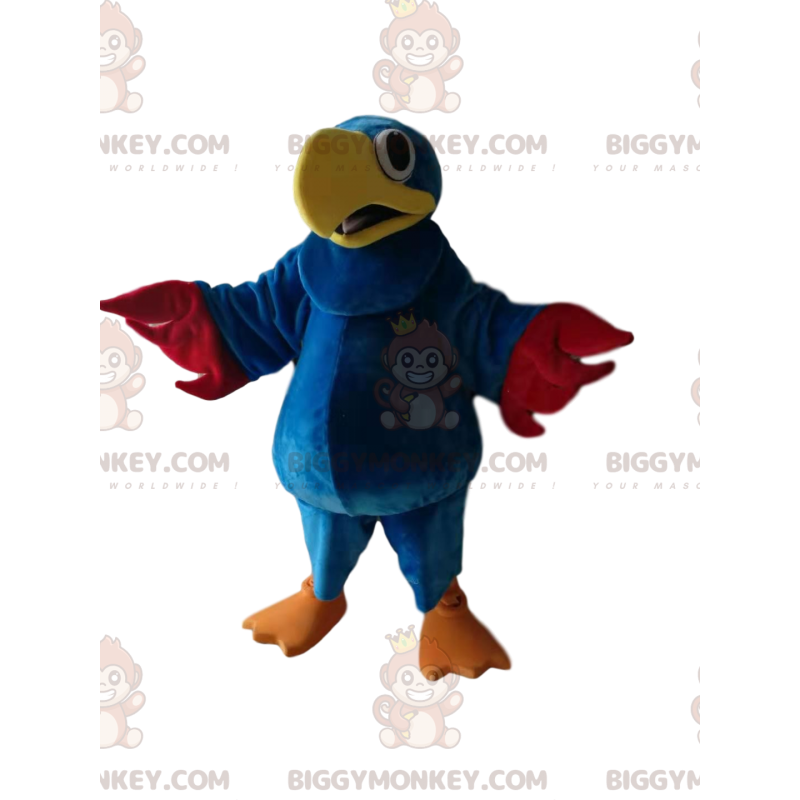 Disfraz de mascota BIGGYMONKEY™ loro azul con hermoso pico