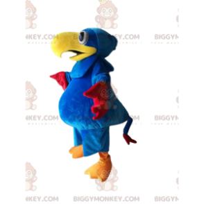 Disfraz de mascota BIGGYMONKEY™ loro azul con hermoso pico