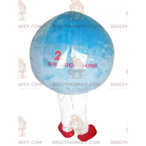 Costume de mascotte BIGGYMONKEY™ de ballon rond bleu ciel très