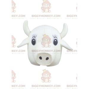 Costume de mascotte BIGGYMONKEY™ de tête de vache blanche -