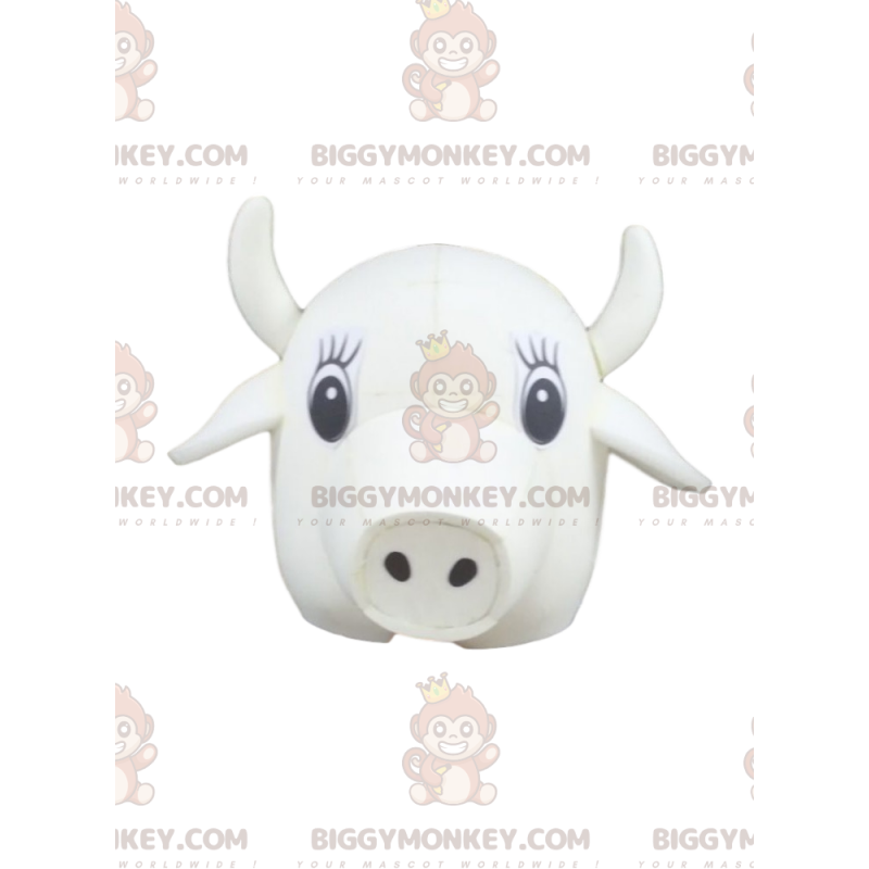 Valkoinen lehmänpää BIGGYMONKEY™ maskottiasu - Biggymonkey.com