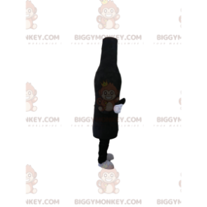 Zwart fluwelen fles BIGGYMONKEY™ mascottekostuum -