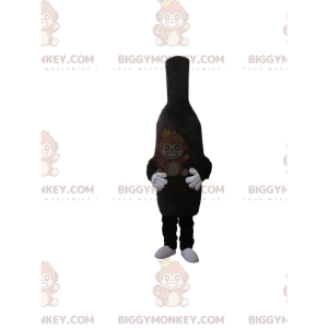 Costume de mascotte BIGGYMONKEY™ de bouteille noire en velours