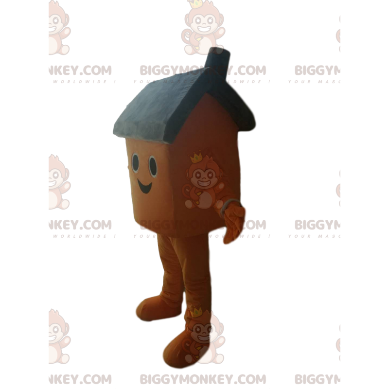 Disfraz de mascota BIGGYMONKEY™ de Brown House sonriente -