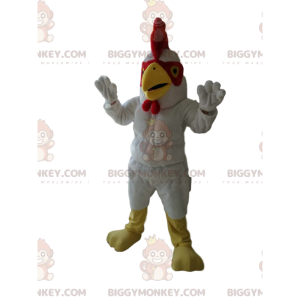 BIGGYMONKEY™ Costume da mascotte Gallo bianco con splendido