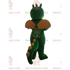 BIGGYMONKEY™ Costume da mascotte Dinosauro verde e giallo con