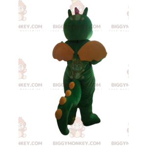 Disfraz de mascota BIGGYMONKEY™ Dinosaurio verde y amarillo con