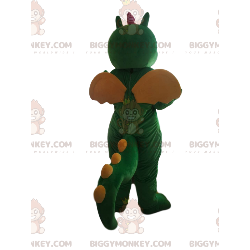 BIGGYMONKEY™ Costume da mascotte Dinosauro verde e giallo con