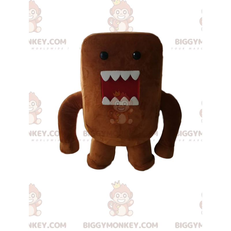 Στολή μασκότ BIGGYMONKEY™ Little Brown Monster with Big Teeth