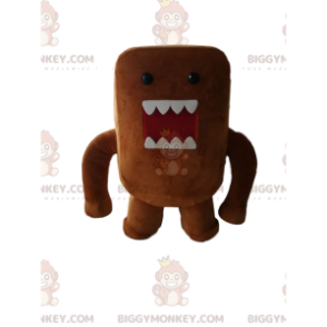 BIGGYMONKEY™ Little Brown Monster With Big Teeth Mascot Costume