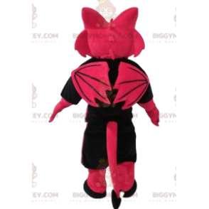 Costume de mascotte BIGGYMONKEY™ de dragon fushia menaçant avec