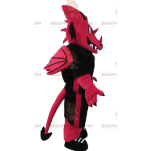 Costume de mascotte BIGGYMONKEY™ de dragon fushia menaçant avec