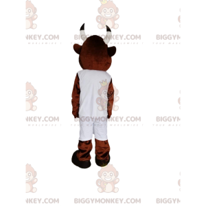 Costume da mascotte BIGGYMONKEY™ da mucca marrone con