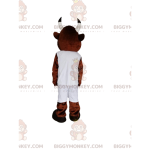 Costume de mascotte BIGGYMONKEY™ de vache marron avec une tenue