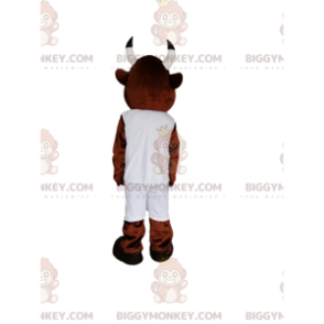 Brown Cow BIGGYMONKEY™ Mascot Costume With White Sportswear -
