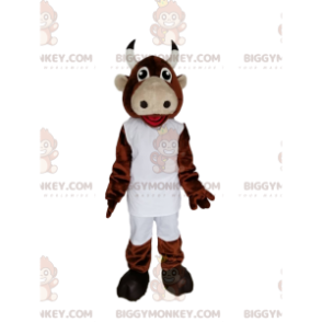 Brown Cow BIGGYMONKEY™ Mascot Costume With White Sportswear –