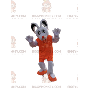 Costume da mascotte BIGGYMONKEY™ da topo bianco con abito