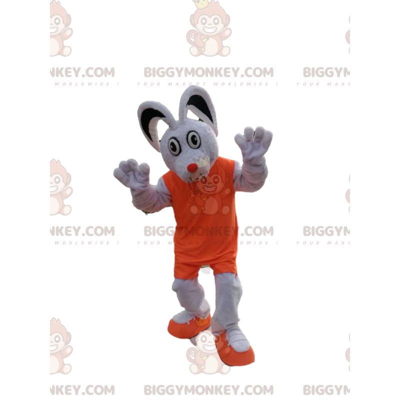 Costume da mascotte BIGGYMONKEY™ da topo bianco con abito