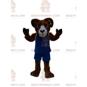 Costume de mascotte BIGGYMONKEY™ de bélier marron avec une