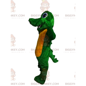 BIGGYMONKEY™ Costume da mascotte Drago verde e giallo con