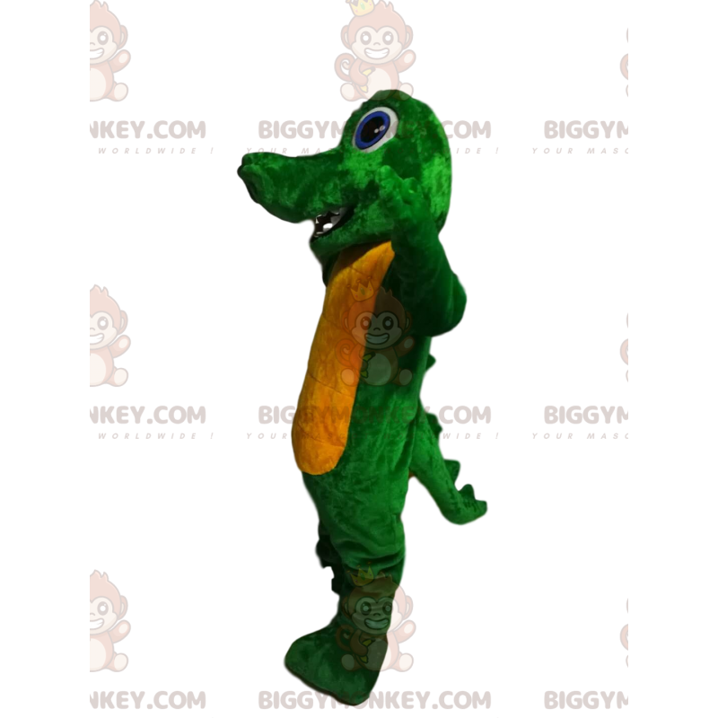 Traje de mascote BIGGYMONKEY™ Dragão verde e amarelo com