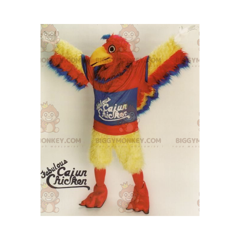 BIGGYMONKEY™ All Hairy Giant Red Yellow Blue Bird Mascot