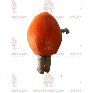 Kostým maskota Orange Peach BIGGYMONKEY™ s pěkně zelenými listy