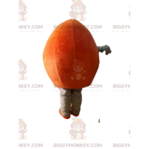 Kostým maskota Orange Peach BIGGYMONKEY™ s pěkně zelenými listy