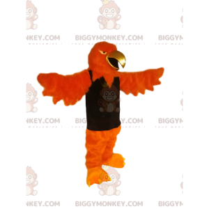 BIGGYMONKEY™ Maskotdräkt Orange örn med guldnäbb och svart
