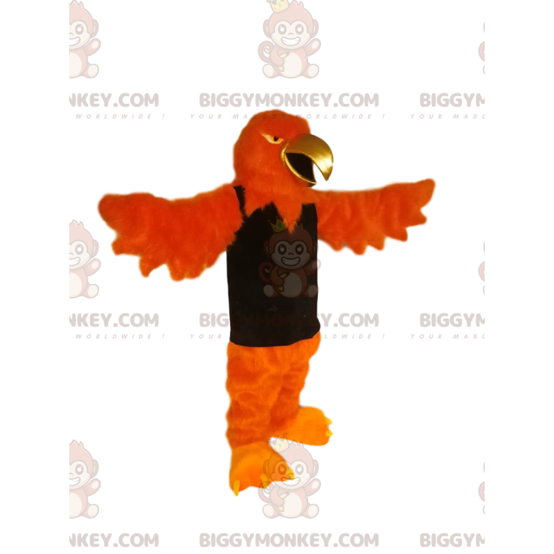 BIGGYMONKEY™ Mascot Costume Orange Eagle With Gold Beak And