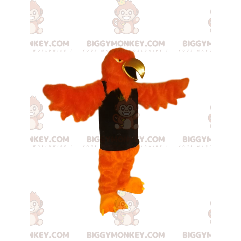 BIGGYMONKEY™ mascottekostuum oranje adelaar met gouden snavel