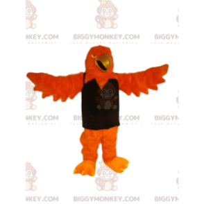 BIGGYMONKEY™ maskotti-asu, oranssi kotka, kultainen nokka ja