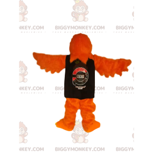 BIGGYMONKEY™ Maskotdräkt Orange örn med guldnäbb och svart