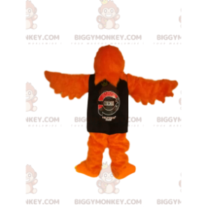 BIGGYMONKEY™ Mascot Costume Orange Eagle With Gold Beak And