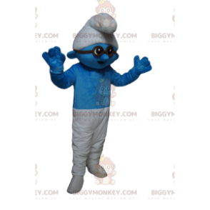 BIGGYMONKEY™ Costume da mascotte Puffo blu e bianco con