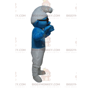 BIGGYMONKEY™ Maskottchenkostüm Blauer und weißer Schlumpf mit