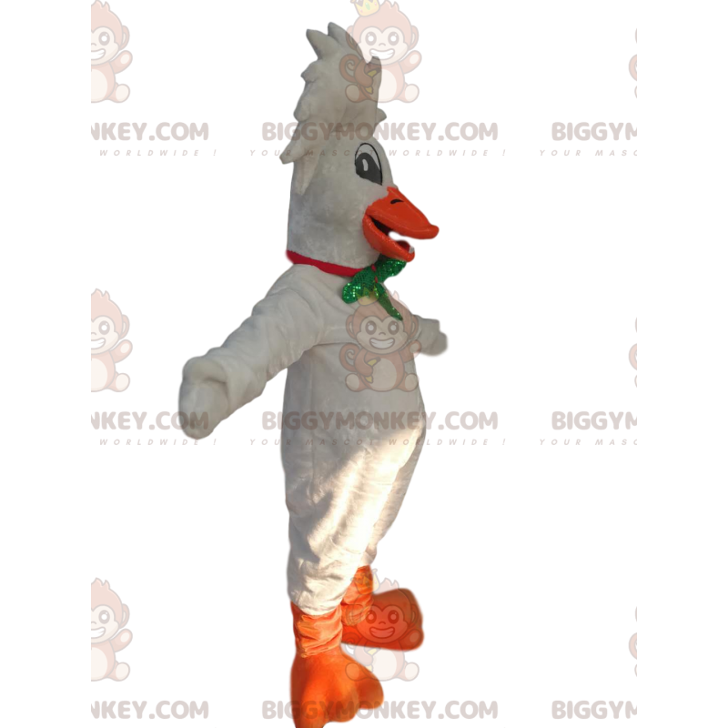 Disfraz de mascota White Goose BIGGYMONKEY™ con lindo escudo y