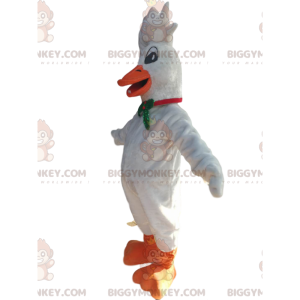Costume de mascotte BIGGYMONKEY™ d'oie blanche avec une jolie