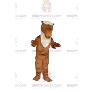 Traje de mascote BIGGYMONKEY™ camelo marrom com crina branca –
