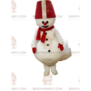 Costume de mascotte BIGGYMONKEY™ de bonhomme de neige avec un