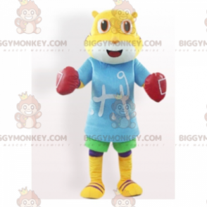 BIGGYMONKEY™ Costume da mascotte tigre gialla con guantoni da